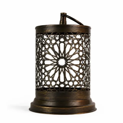Moroccan Brass Lantern Lamp – Handmade Geometric Starburst Light