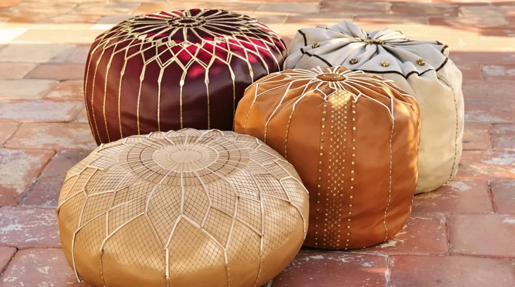 Moroccan Leather Hassocks