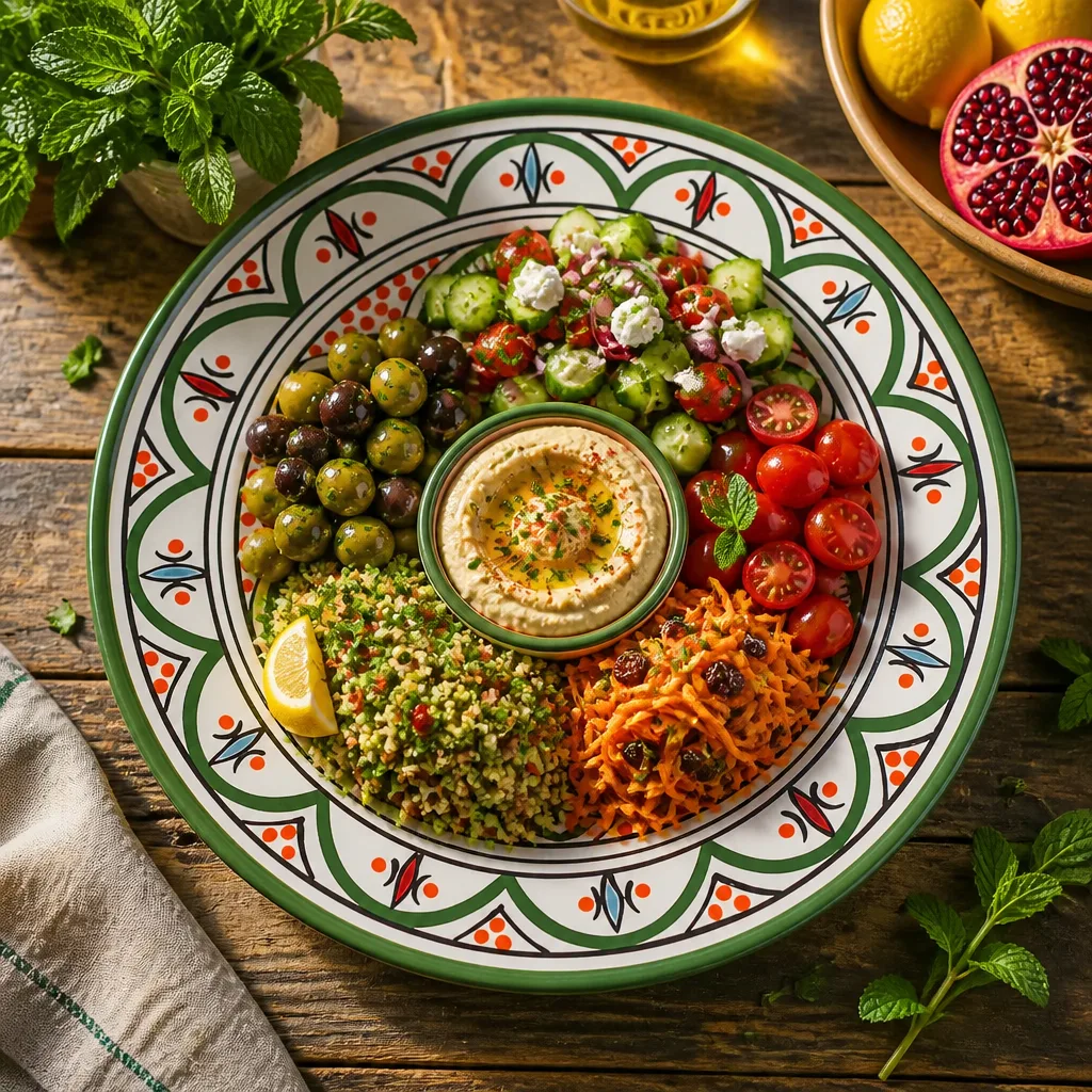 Colourful Moroccan Plate with Green Floral Design - Image 4