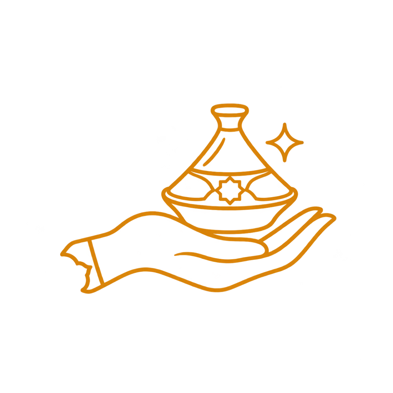 Artisan hand presenting Moroccan tagine-1