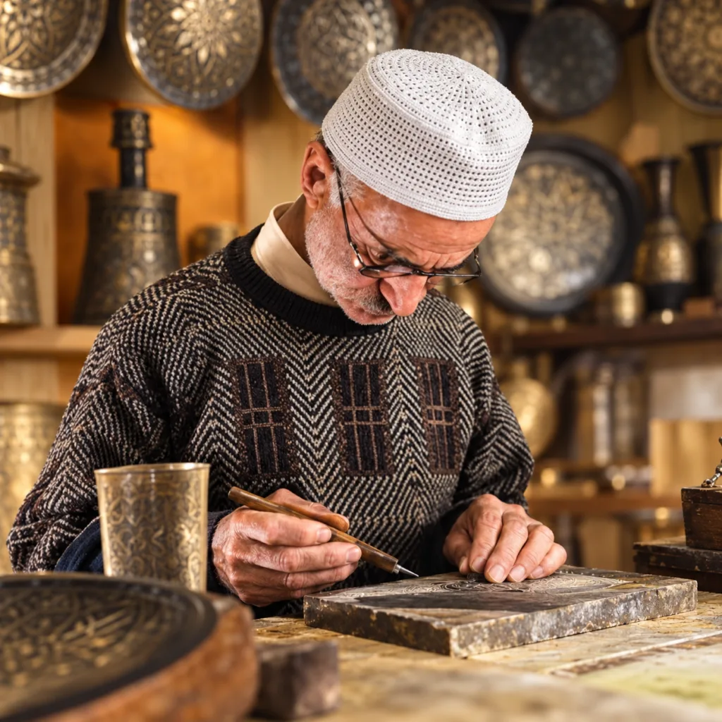 Moroccan Artisan Abdeltif at Work