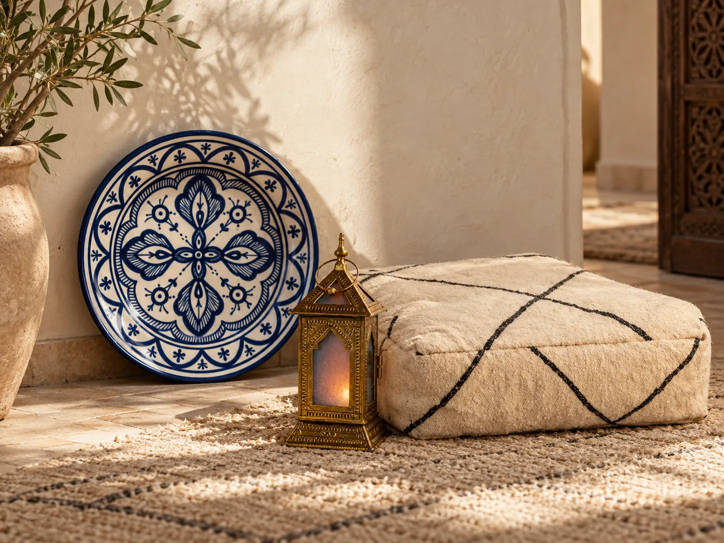 Sunlit Moroccan Boho Corner