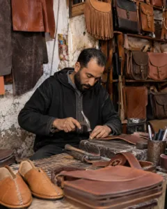 Zayed Nohmari Leather artisan